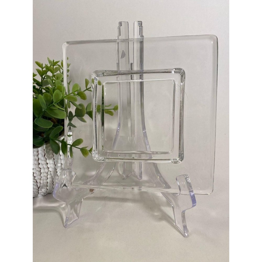 Clear Depression Glass Square Tray Thick/Heavy